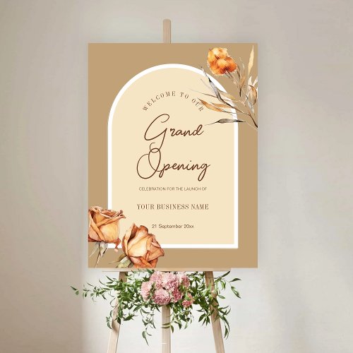 Elegant Retro Arch Flower Business Grand Opening  Foam Board