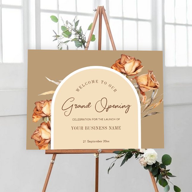Elegant Retro Arch Flower Business Grand Opening  Foam Board (Elegant Retro Arch Flower Business Grand Opening Foam Board)