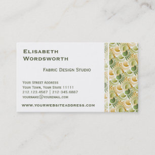 Elegant Retro Art Deco Gold and Green Tropical Business Card