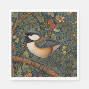 Elegant Retro Art Nouveau woodland bird Napkins