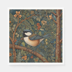 Elegant Retro Art Nouveau woodland bird Napkins