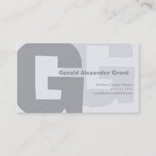 Elegant Retro Big Blue Gray G Business Card Templates