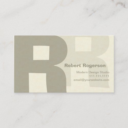 Elegant Retro Big Double Letter R Business Card Templates