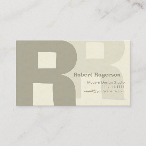 Customizable Elegant Retro Big Double Letter R Business Card Templates