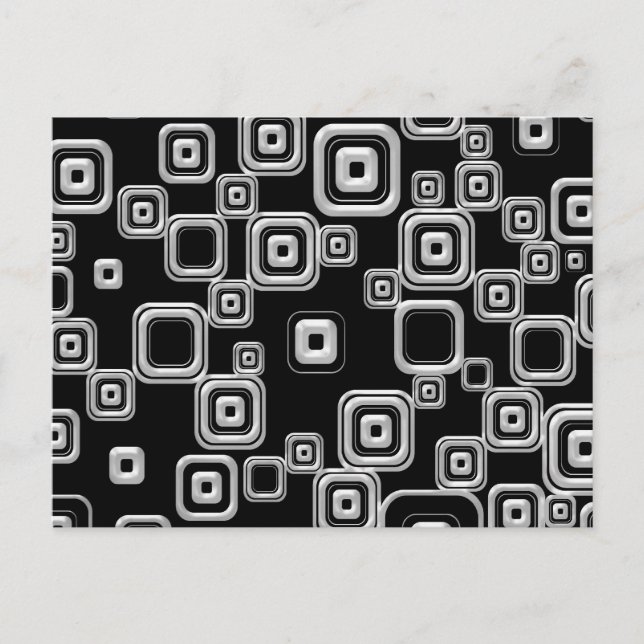 Elegant Retro Black and White Pattern Postcard (Front)
