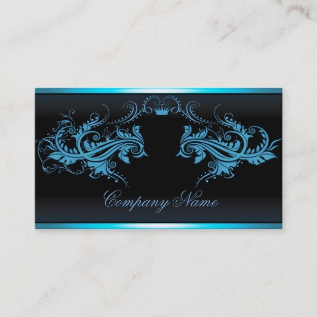 Elegant retro Black Business cards (Front)