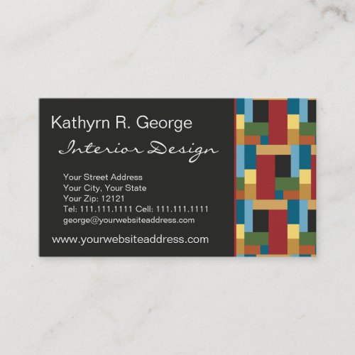 Elegant Retro Blocks Modernist Chic Business Card