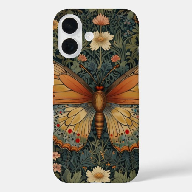 Elegant retro boho butterfly botanical greenery Case-Mate iPhone case (Back)