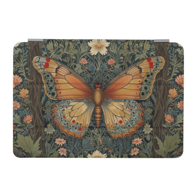 Elegant retro boho butterfly botanical greenery iPad mini cover (Horizontal)