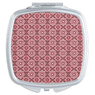 Elegant Retro Boho Floral Pattern Compact Mirror