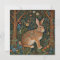 Elegant retro boho rabbit woodland floral Easter