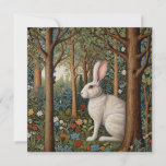 Elegant retro boho rabbit woodland floral Easter Holiday Card