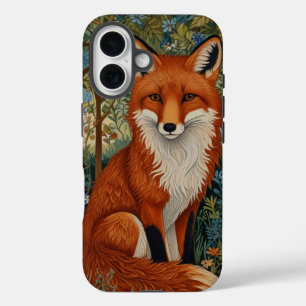 Elegant retro boho red fox woodland animal iPhone 16 case