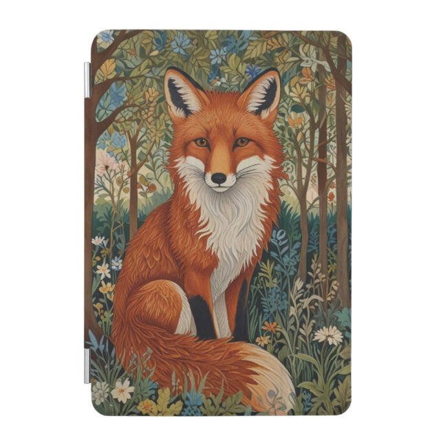 Elegant retro boho red fox woodland animal iPad mini cover (Front)