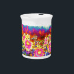 Elegant retro boho watercolor sunflower fields pitcher<br><div class="desc">Elegant retro boho watercolor sunflower fields</div>