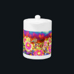 Elegant retro boho watercolor sunflower fields teapot<br><div class="desc">Elegant retro boho watercolor sunflower fields</div>