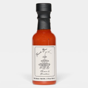Elegant Retro Champagne Thank You Hot Sauce Favors