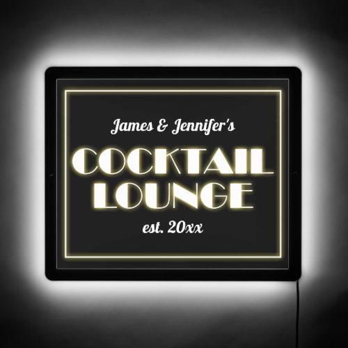 Elegant Retro Cocktail Lounge LED Sign