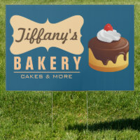 Elegant Retro Cute Chocolate Birthday Cake Bakery