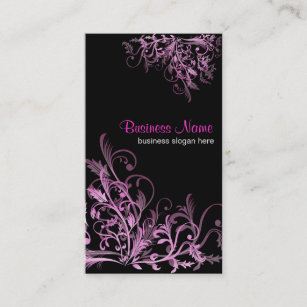 Elegant Retro Cyclam Flower Swirls 2 Business Card
