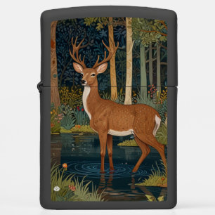 Elegant retro deer boho woodland forest greenery zippo lighter