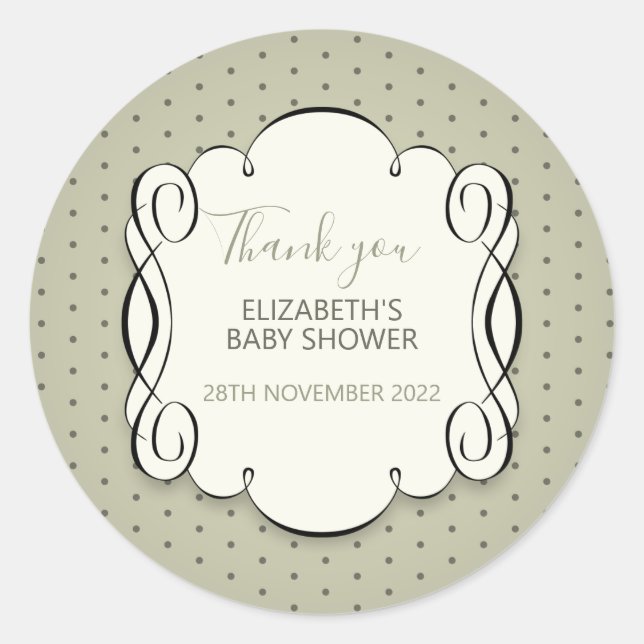 Elegant Retro Design Classic Round Sticker (Front)
