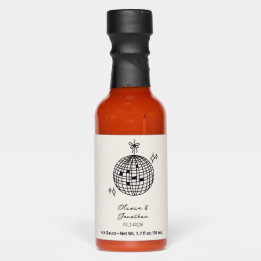Elegant Retro Disco Ball Hot Sauce Favors