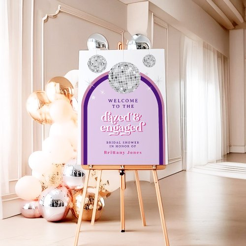 Elegant Retro Disco Groove Bridal Shower Welcome Foam Board