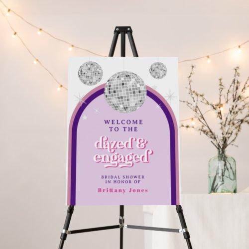 Elegant Retro Disco Groove Bridal Shower Welcome Foam Board