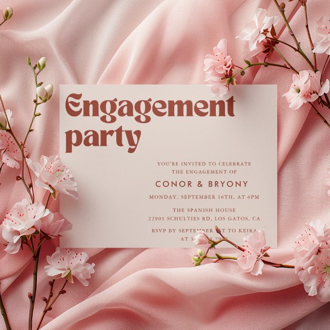 Elegant Retro Engagement Party Invitation (Creator Uploaded)