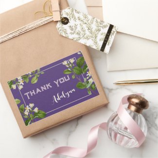 Elegant Retro Floral Custom Name Text Gift Violet