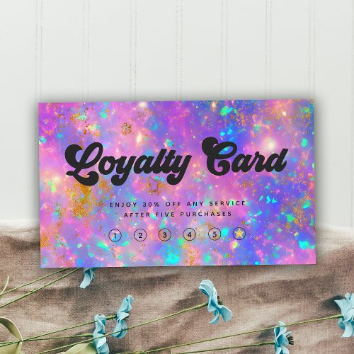 Elegant Retro Gold Fire Opal Stone Loyalty Card