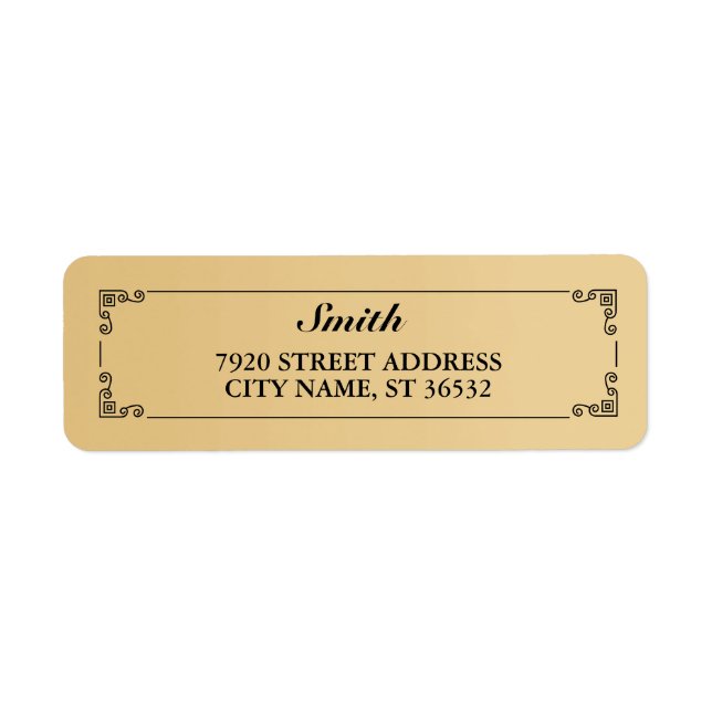 Elegant Retro Golden Gradient Label (Front)