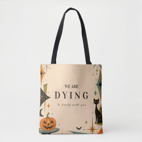 Elegant Retro Halloween Party Tote Bag