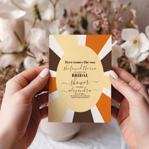 Elegant Retro Here Comes the Sun Bridal Shower Invitation