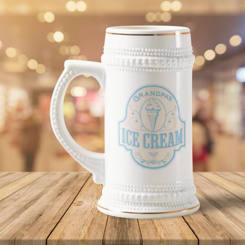 Elegant Retro Ice Cream Parlor Vintage Cafe  Beer Stein