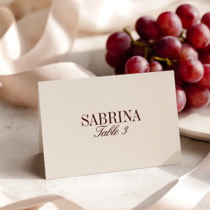 Elegant Retro Ivory Wedding Place Card
