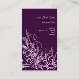 Elegant Retro Lavender Flower Swirls 3 Business Card | Zazzle