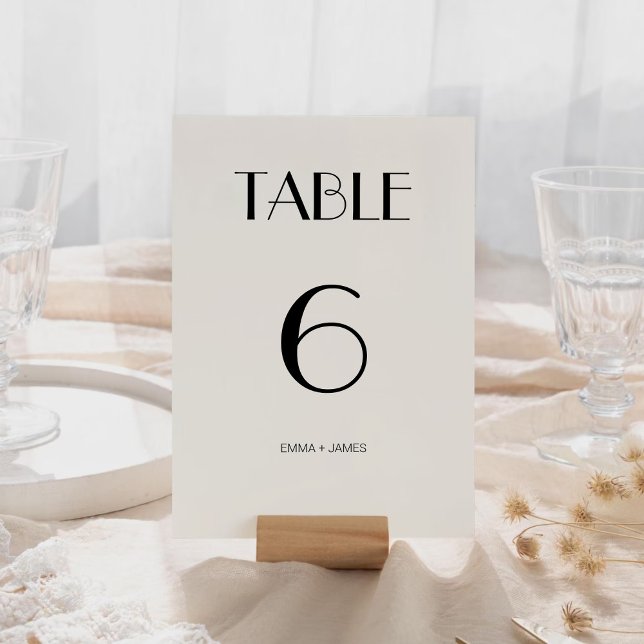 Elegant  Retro Off White Wedding Table Number (Elegant Retro Off White Wedding Table Number)
