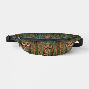 Elegant retro owl boho bohemian forest greenery fanny pack