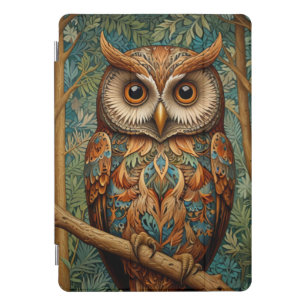 Elegant retro owl forest greenery  iPad pro cover