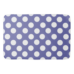 Elegant retro purple white polka dots bath mat