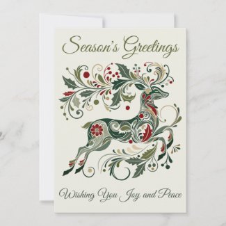 Elegant Retro Reindeer Mint Green Unique Christmas
