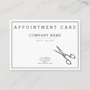 Elegant Retro Scissors - Hairsalon Appointment Business Card