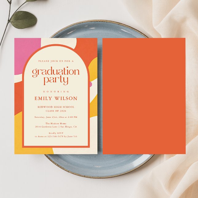 Elegant Retro Script Arch Frame Grad Graduation Thank You Card (Creator Uploaded)