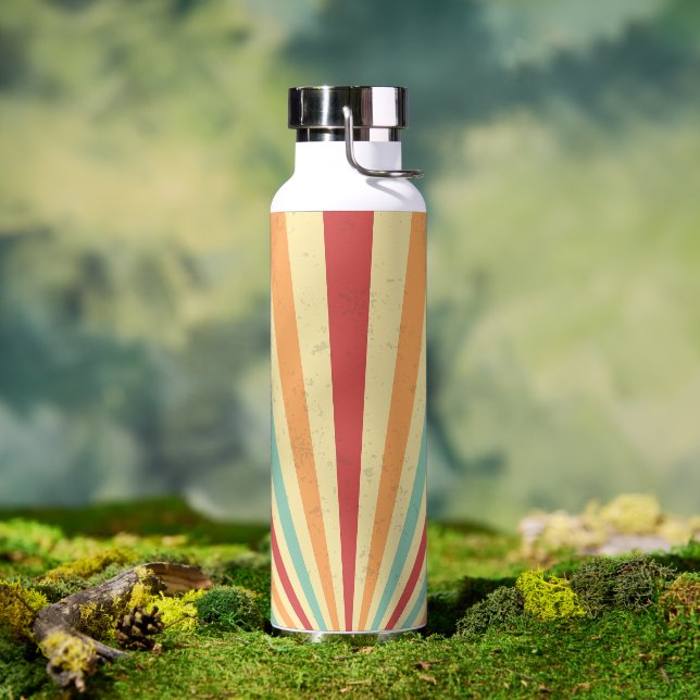 Elegant Retro Sunburst Background Water Bottle (Outdoor)