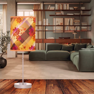 Elegant Retro Urban Floral Design Lamp