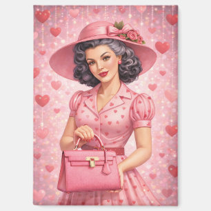 Elegant Retro Valentine Magnet