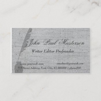 Elegant Retro Vintage Feather Quill Writer Business Card by 911business at Zazzle