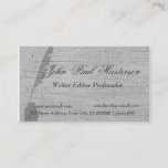 Elegant Retro Vintage Feather Quill Writer Business Card at Zazzle